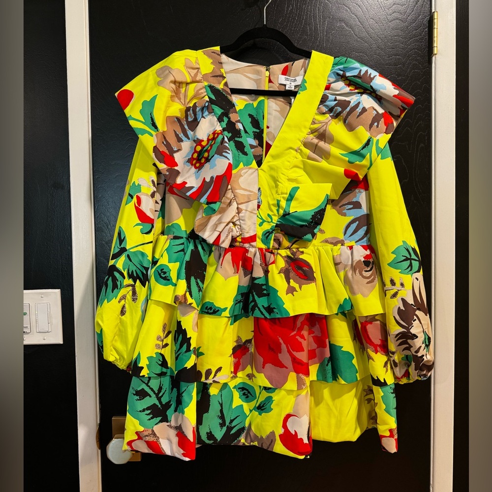 Target x Christopher Rogers Vibrant Yellow and Red Patterned Dress - Size 16 NWT